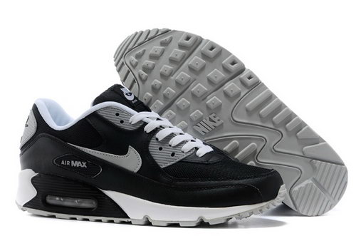 Nike Air Max 90 Mens Shoes Black Silver New Low Cost